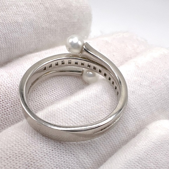 .925 Sterling Silver Cz & Simulated Pearl Ring - Picture 12 of 16